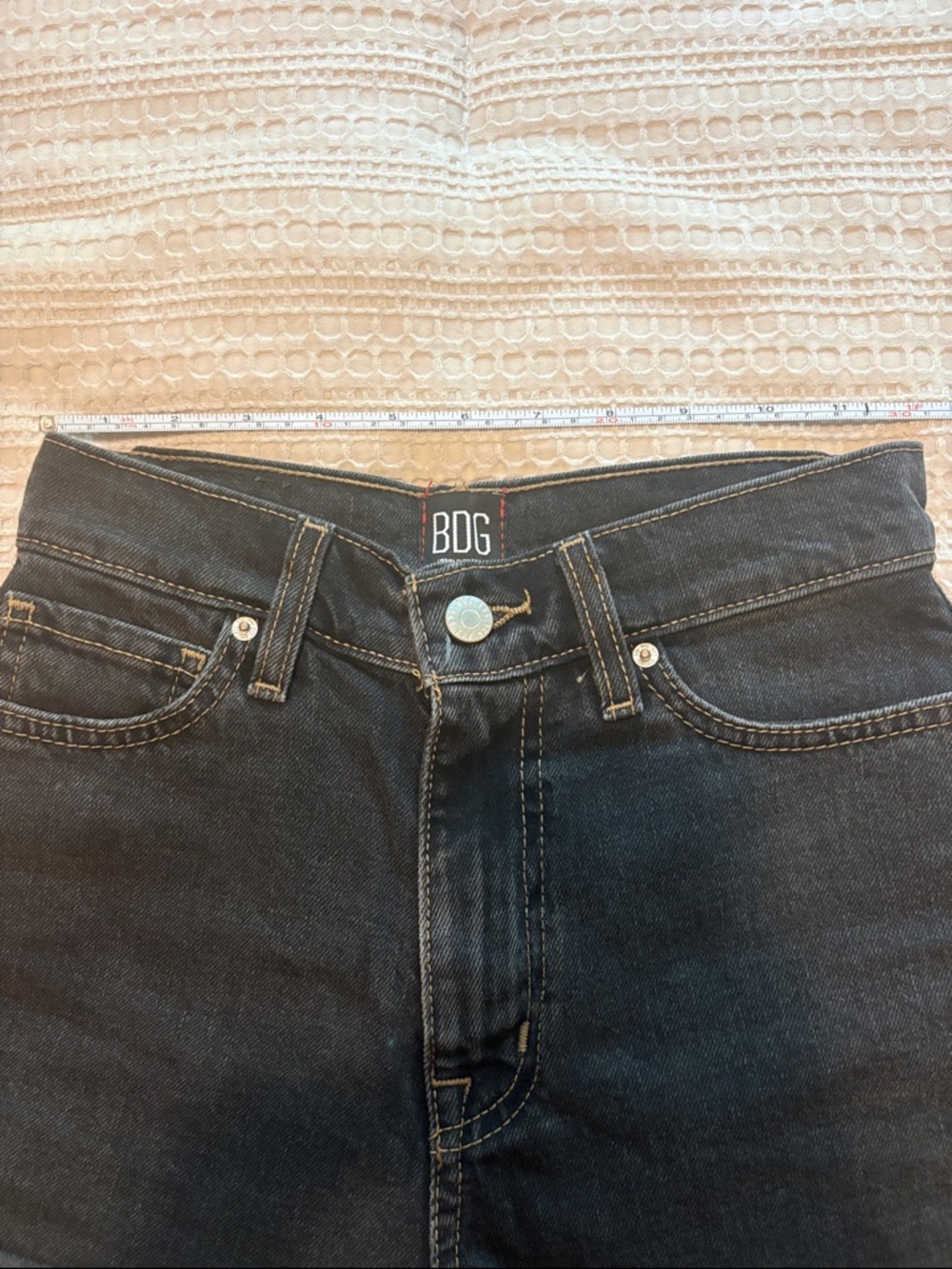 BDG Mom High-Rise Rolled Hem Jean Shorts in Black - Picture 5 of 7